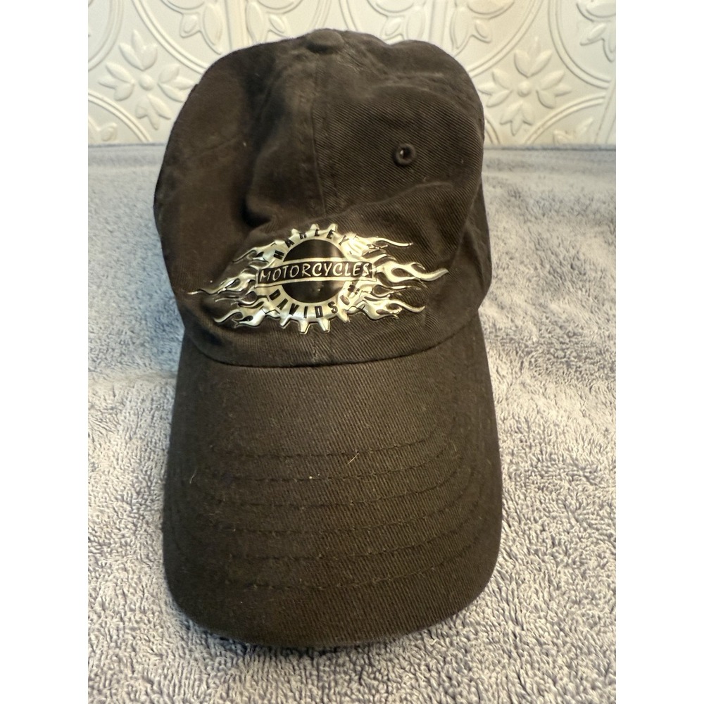 VTG Harley Davidson Baseball Cap One Size Silver Flame